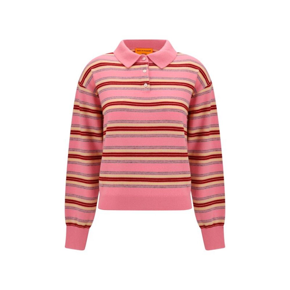 Guest In Residence Women College Striped Polo Sweater